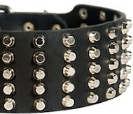 3 inch Studded Leather Dog Collar for Bulldog