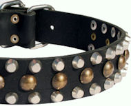 Custom Studded Leather Dog Collar for Bulldog