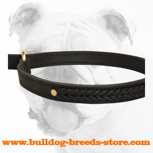 Reliable Walking Braided Leather Bulldog Choke Collar