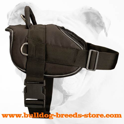 Water Resistant Nylon Bulldog Harness with Wide Straps 