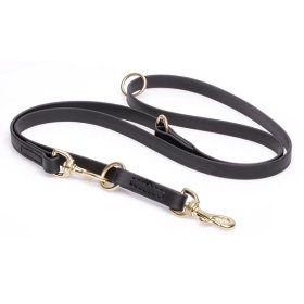 Multipurpose Black Biothane Bulldog Leash for over 7 Different Activities
