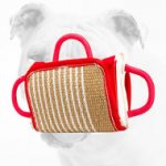Bulldog Bite Pillow with Jute Cover