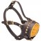 Padded Walking Leather Bulldog Muzzle with Studs