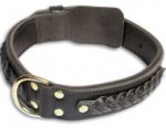 Bulldog Braided Black collar 23'' /23 inch dog collar -C55s33