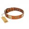 "Perfect Blend" FDT Artisan Tan Leather Bulldog Collar 1 1/2 inch (40 mm) wide