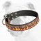Trendy Leather Bulldog Collar Painted with Flames