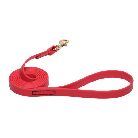Red Waterproof Bulldog Leash Made of Biothane