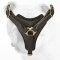 Elegant Tracking and Walking Leather Bulldog Harness with a Padded Chest Plate