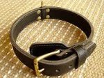 Two ply leather agitation dog collar- no handle-C33NH