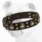 Hand-Decorated Stylish Leather Bulldog Collar