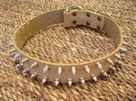 Leather Spiked Dog Collar large and small sizes-2 Rows of spikes