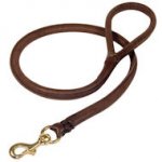 Natural Rolled Leather Dog Leash 3/4 inch for Bulldog