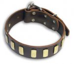 Bulldog Quality Brown collar 22'' /22 inch dog collar - S33p
