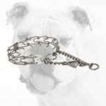 Chrome Plated Steel Bulldog Pinch Collar with Swivel and Quick Release Snap Hook