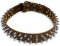 Outstanding Super Strong Leather Spiked Collar with 3 Rows of Spikes for Bulldogs
