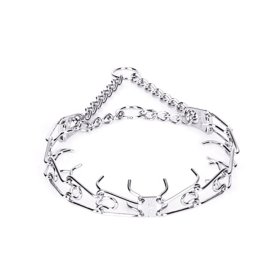 "No Pulling" Herm Sprenger Chrome Plated Steel Pinch Collar - 1/8 (3 mm) Wire Gauge