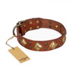 "Flight of Fancy" FDT Artisan Adorned Leather Bulldog Collar
