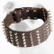 3 inch Spiked and Studded Leather Bulldog Collar