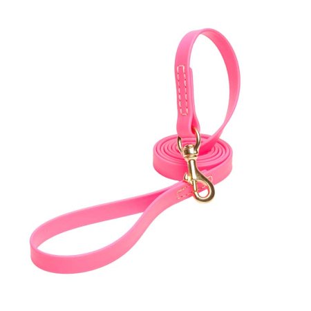 Pink Waterproof Bulldog Leash Made of Biothane