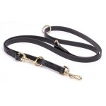 Multipurpose Black Biothane Bulldog Leash for over 7 Different Activities