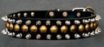 Studded (1 row) and Spiked (2 rows) leather dog collar