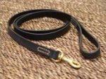Leather dog leash stitched - 6 foot dog leash