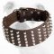 3 inch Studded Leather Bulldog Collar