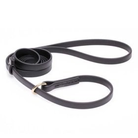 Black Biothane Bulldog Leash and Collar Combo