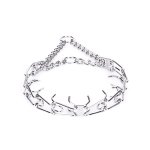 "No Pulling" Herm Sprenger Chrome Plated Steel Pinch Collar - 1/8 (3 mm) Wire Gauge