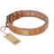 "The Middle Ages" FDT Artisan Handcrafted Tan Leather Bulldog Collar