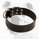 Wide Reliable Leather Bulldog Collar