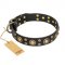 'Baroque Chic' FDT Artisan Studded Black Leather Bulldog Collar