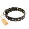 'A La Mode' FDT Artisan Handcrafted Black Leather Bulldog Collar
