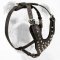 Walking Studded/Pyramids Leather Bulldog Harness