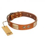 "Perfect Blend" FDT Artisan Tan Leather Bulldog Collar 1 1/2 inch (40 mm) wide