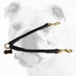 Stitched Leather Bulldog Coupler for Walking two Dogs