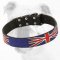 United Kingdom Pride Hand-Painted Leather Bulldog Collar