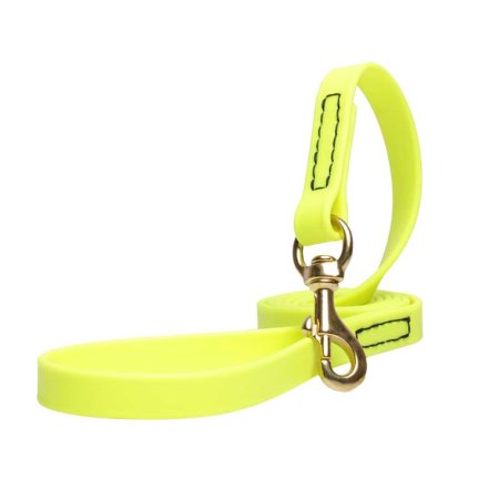 Yellow Waterproof Bulldog Leash Made of Biothane