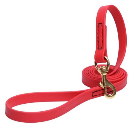 Red Waterproof Bulldog Leash Made of Biothane