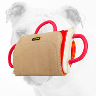 Training Bulldog Bite Pillow with Leather Cover