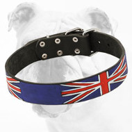 United Kingdom Pride Hand-Painted Leather Bulldog Collar