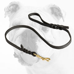 Handcrafted Leather Bulldog Leash for Daily Walking