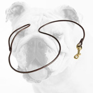 Round Leather Bulldog Show Leash