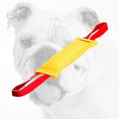 12 inch long Sturdy French Linen Bulldog Bite Tug