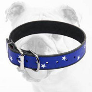 Hand-painted American Pride Leather Bulldog Collar