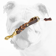 Stylish Braided Short Leather Bulldog Leash