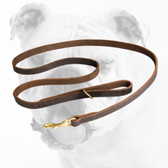 Hand-Made Properly Stitched Leather Bulldog Leash