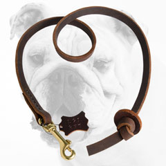 Short Leather Bulldog Leash for Professional Training