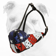 American Pride Hand painted Leather Muzzle