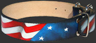 USA Leather Dog Collar for Bulldog - Handmade American Pride